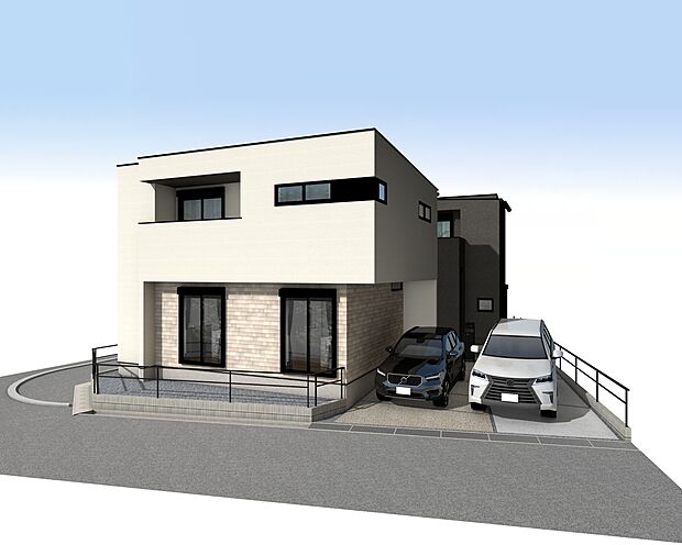 【外観パース】奥：A号棟、手前：B号棟