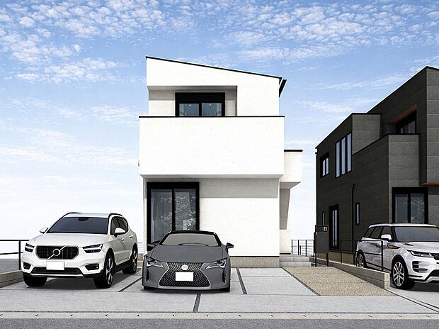 【外観パース　B号棟】未完成物件のため、モデルハウスへのご案内も致します！
お気軽に「0120-776-133」へご連絡下さい。