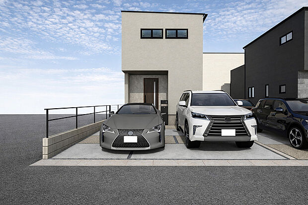 【C号棟　外観パース】■未完成物件の為、モデルハウスへのご案内も致します。
お気軽に「0120-928-571」までお問合せ下さい！