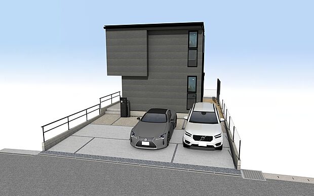 【 外観パース】■未完成物件の為、モデルハウスへのご案内も致します。お気軽にお問合せ下さいませ。