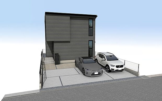 【 外観パース】■未完成物件の為、モデルハウスへのご案内も致します。お気軽にお問合せ下さいませ。