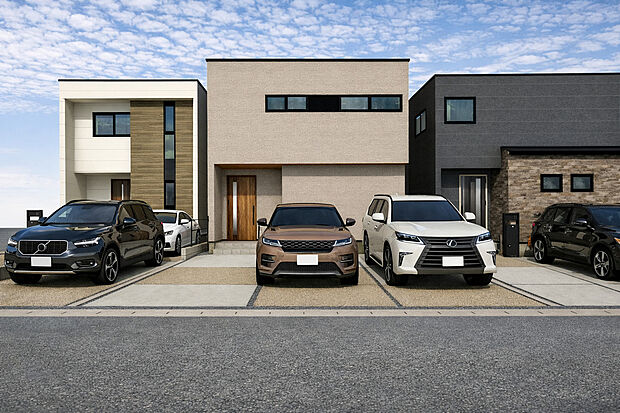 【外観パース　B号棟】■未完成物件の為、モデルハウスへのご案内も致します。お気軽にお問合せ下さいませ。