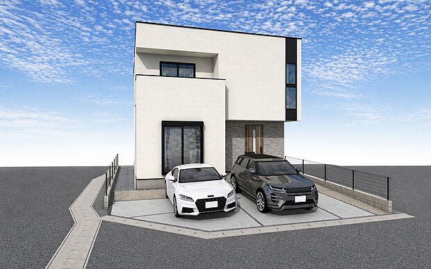 【外観パース】■未完成物件の為、モデルハウスへのご案内も致します。
お気軽に「0120-928-571」までお問合せ下さい！