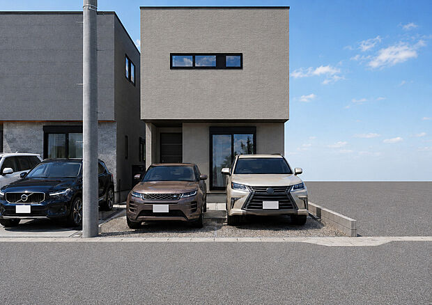 【外観パース　B号棟】■未完成物件の為、モデルハウスへのご案内も致します。お気軽にお問合せ下さいませ。