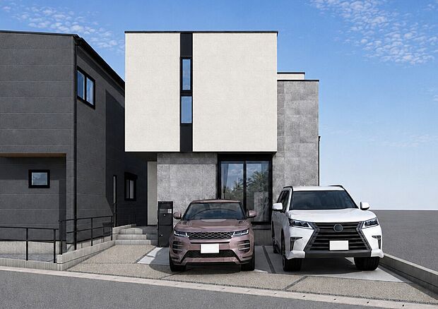 【外観パース　B号棟】未完成物件のため、モデルハウスへのご案内も致します！
お気軽に「0120-689-051」へご連絡下さい。