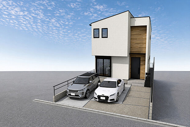 【現地外観パース】■未完成物件の為、モデルハウスへのご案内も致します。
お気軽に「0120-928-571」までお問合せ下さい！