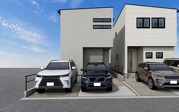 【外観パース B号棟】未完成物件のため、モデルハウスへのご案内も致します!
お気軽に「0120-776-133」へご連絡下さい。