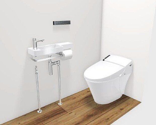 【その他】トイレ 施工例写真 ■INAX ベーシアハーモJタイプ。汚れにくくお掃除のしやすいフチレス形状の便器を採用することで少ない水でもしっかり汚れを洗い流し、清潔でデザイン性のある空間を実現します。