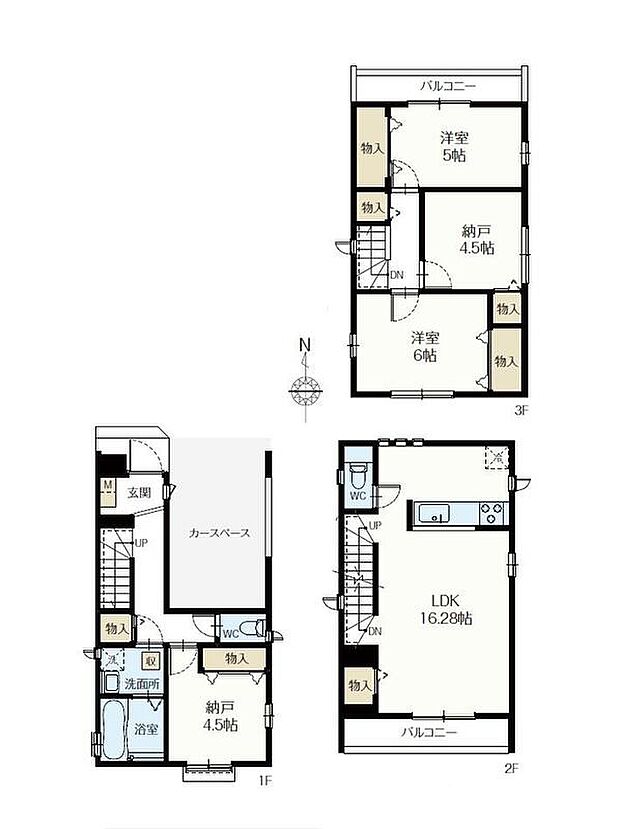 (A号棟)、価格5190万円、2LDK+2S、土地面積57.05m2、建物面積93.87m2