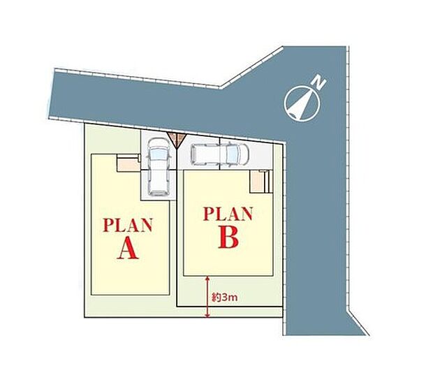 ≪全体区画図≫
周辺は交通量の少ない生活道路なので小さなお子様を持つご家庭も安心です♪