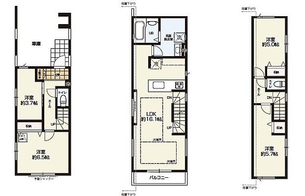(1号棟)、価格6,549万円、4LDK、土地面積67.58m2、建物面積102.6m2