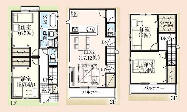 (1号棟)、価格6130万円、4LDK、土地面積80.34m2、建物面積104.74m2