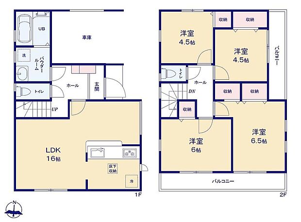 (1号棟)、4LDK、土地面積99.81m2、建物面積100.44m2