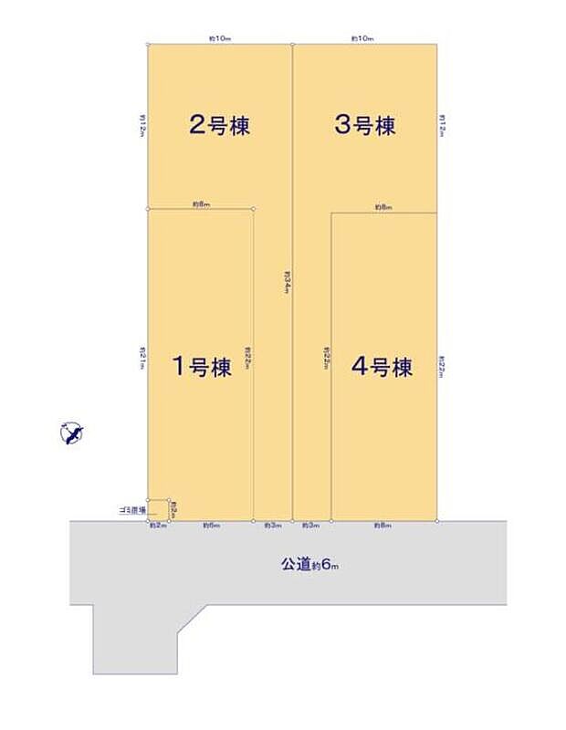 ≪全体区画図≫南側道路6m接道で日当たり良好!