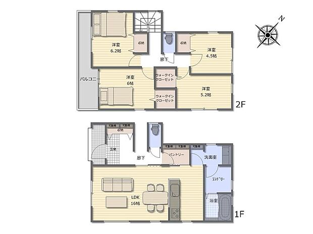 (1号棟)、4LDK、土地面積142.95m2、建物面積100.33m2