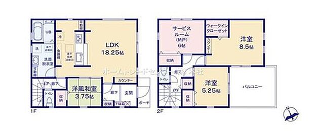 【3LDK+S】リビングは広々18帖超♪リビング横には、足を伸ばして寛げる、憩いの和室を完備しております。
サービスルームは6帖の広さで収納付き☆