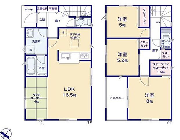 【3LDK】ゆったり寛げる約4帖の畳コーナー付き。赤ちゃんの寝かしつけ、ちょっと寛ぐのに丁度いい空間です♪