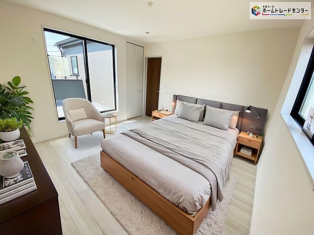 【居室】≪Room≫
開放的なバルコニー直結のお部屋♪南向きのお部屋なのでお日様の光をたっぷり取り込んで目覚めのいい朝を迎えられること間違いなし！
※家具をCGで加工しており、家具付き販売ではございません。