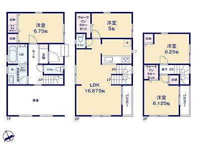 家族の自然なコミュニケーションが生まれるリビングイン階段を採用♪衣類をすっきり収納できるウォークインクローゼットは2つ完備☆ 