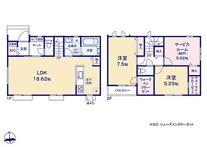 広々18.62帖のLDK！対面キッチンからはLDK全体を見渡せます♪キッチンには嬉しい「食洗機」「パントリー」付き♪SICやホール収納、2つのWICなど充実の収納設計でお部屋をスッキリとご使用頂けます♪ 