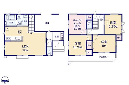 広々16帖のLDK！対面キッチンからはLDK全体を見渡せます♪家事を手助けする「食洗機」付きキッチン♪雨風から大切なお車を守る「ビルトインガレージ」♪陽当たりの良い南面バルコニーで洗濯物が良く乾きます♪ 