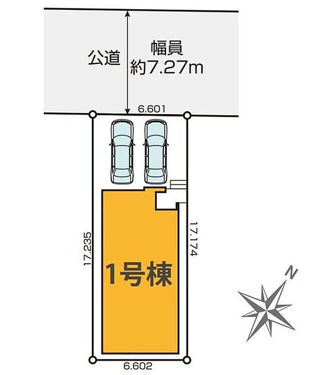 【全体区画図】車高を気にせず駐車できるカースペース２台分完備☆（※車種制限がある場合がございます。）