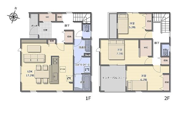 【3LDK】玄関にはアウトドア品やベビーカーの収納にも便利な土間収納を採用♪脱衣所(ランドリールーム)と洗面所が分かれていて、家族間のプライバシーも守れます☆