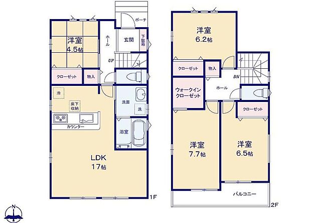 (1号棟)、価格2990万円、4LDK、土地面積123.57m2、建物面積100.85m2