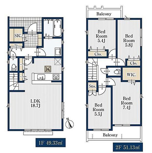 (１号棟)、価格5380万円、4LDK、土地面積118.17m2、建物面積100.46m2