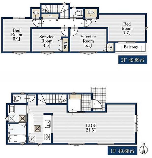 (1号棟)、4LDK、土地面積109.23m2、建物面積99.57m2