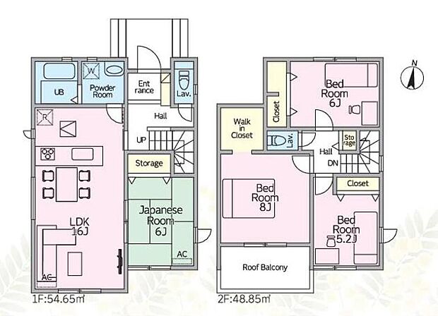 (１号棟)、価格3490万円、4LDK、土地面積201.92m2、建物面積103.5m2