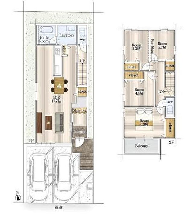(２号地)、価格3090万円、3LDK、土地面積102.18m2、建物面積90.48m2