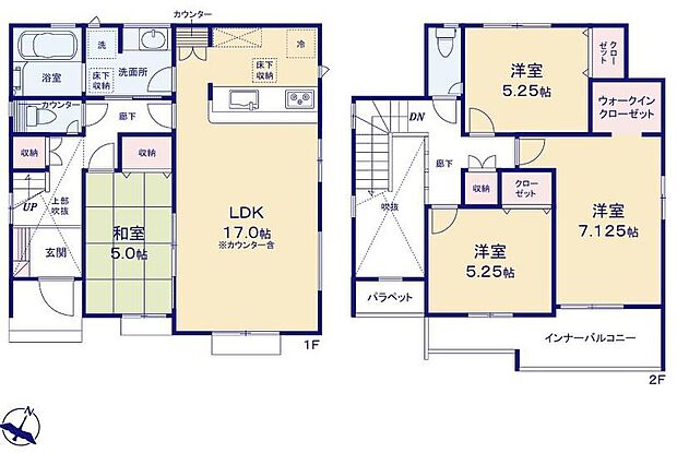 (2号棟)、価格3480万円、4LDK、土地面積136.23m2、建物面積111.09m2