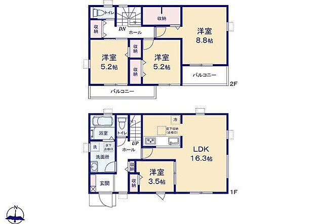 (2号棟)
価格2980万円、4LDK、土地面積154.36m2、建物面積99.99m2
