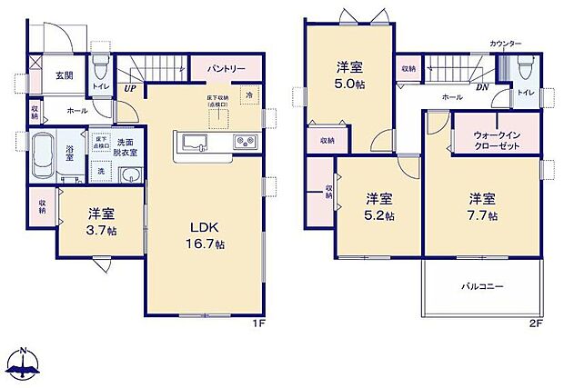 (１号棟)、価格3080万円、4LDK、土地面積131.94m2、建物面積100.2m2