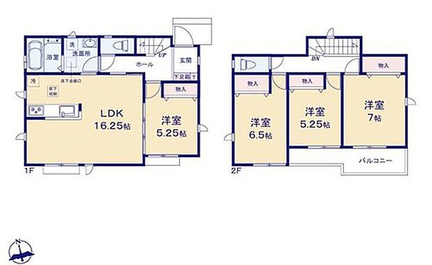 【4LDK】対面式キッチン仕様の約１６．２５帖のリビング♪
４居室あり、お子様一人一人にお部屋を与えられます♪
各居室に収納スペースが充実♪
２部屋から出入りできて便利な南向きのワイドバルコニー♪