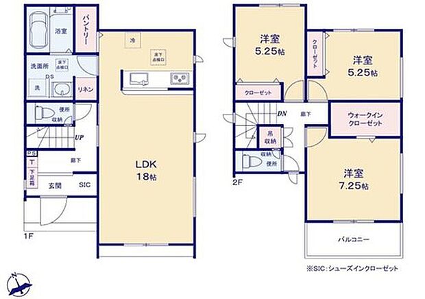 【3LDK】対面式キッチン仕様の広々18帖の明るいリビング♪
パントリーやリネン庫・シューズクローク付きで収納豊富♪
大きな荷物も収納可能なウォークインクローゼット付き♪
日当たり良好な南向きのバルコニー♪