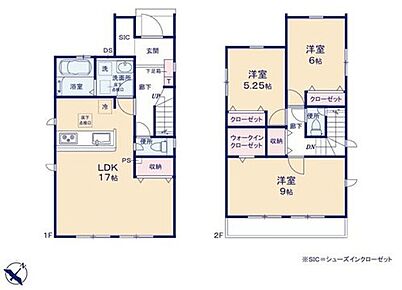 対面式キッチン仕様の明るい１７帖のリビング♪
各所に収納スペースが充実♪
大きな荷物も収納可能なウォークインクローゼット付き♪
日当たり良好な南東向きのワイドバルコニー♪ 