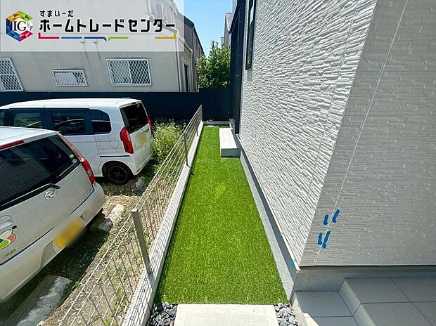 【庭】C号棟　お庭スペース☆
南向きのお庭がございます♪
マンションにはない戸建てならではのメリットです！
好きなお花でお庭をいっぱいに！