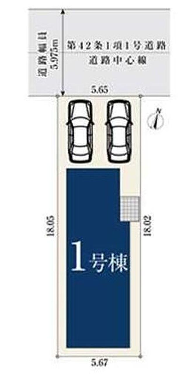 【全体区画図】守山区太田井 限定1棟
並列2台駐車可能☆
1号棟 4,180万円