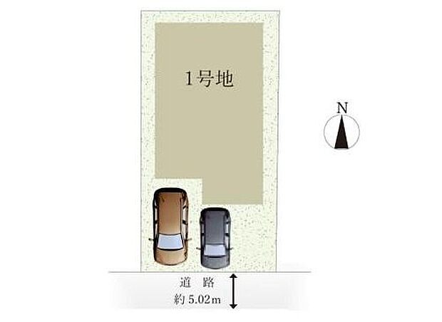 【全体区画図】名古屋市北区六が池町 全1棟
南道路で日当たり良好☆
1号地 3,790万円
