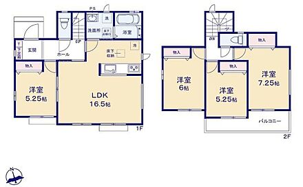 対面式キッチン仕様の広々１６．５帖の明るいリビング♪全４部屋あり、プライベート空間が充実♪各居室に収納スペースが充実♪日当たり良好な南向きのワイドバルコニー♪ 