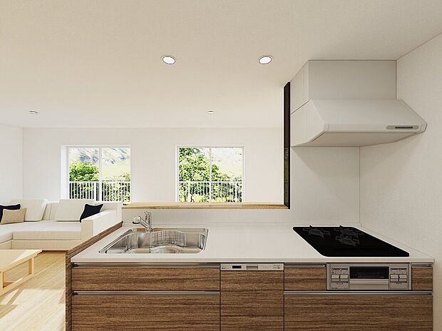 リビング全体を見渡せる間取り※完成イメージ画像