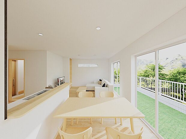 【南側に2ヶ所の掃き出し窓】たっぷりの自然光と心地よい風が行き渡る住まい※完成イメージ画像