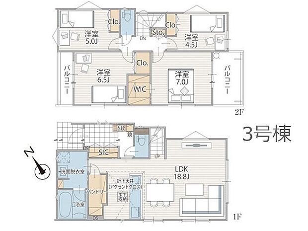 【4LDK】◆3号棟◆~Floor plan~ 図面と異なる場合は現況を優先致します。
