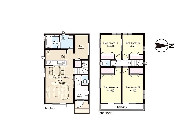 【4LDK】◆B号棟◆～Floor plan～　図面と異なる場合は現況を優先致します。