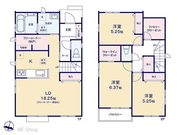 【3LDK】◆C号棟◆~Floor plan~ 図面と異なる場合は現況を優先致します。