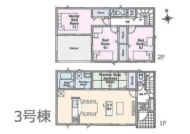 【4LDK】◆3号棟◆~Floor plan~ 図面と異なる場合は現況を優先致します。