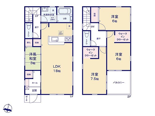 (4号棟)、価格: 3180万円
間取り: 4LDK 土地面積: 137.51m2 建物面積: 99.63m2