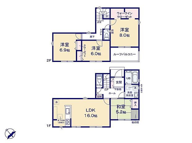 (1号棟)、価格3380万円、4LDK、土地面積154.63m2、建物面積105.99m2